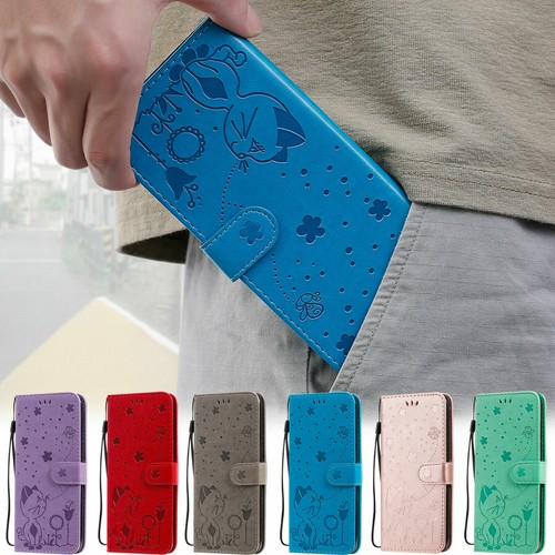Cat bee leather - cat, phone