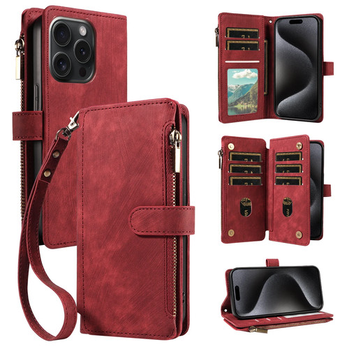 Leather zipper purse wallet - leather,
